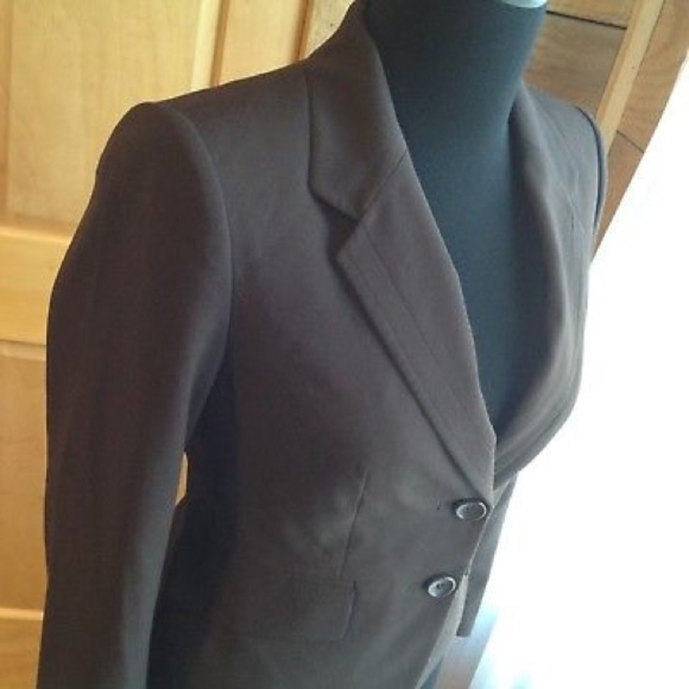 Limited Blazer 2 Brown Stretch Career Suit Jacket